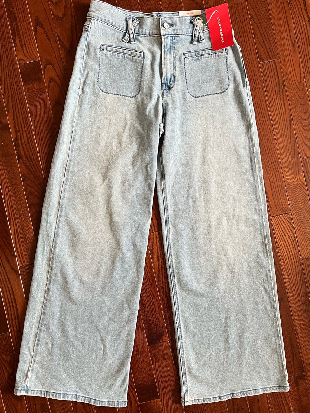 Lucky Brand Palazzo Light Wash Blue Wide Leg Jeans size 4/27 NWT